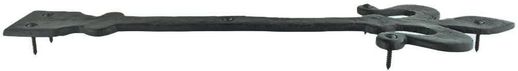 Renovator's Supply Large 16" Decorative Dummy Strap Door Hinge Wrought Iron For Barn Gate Garage Decor Fleur De Lis Faux Design Set Of 2