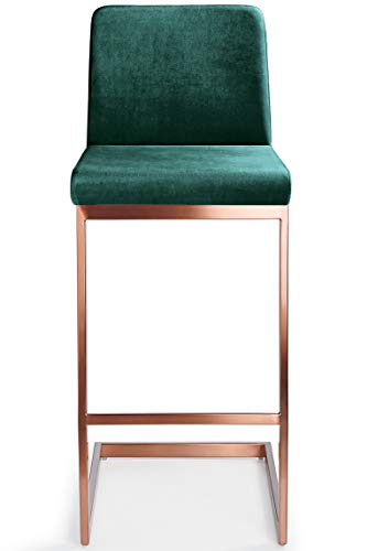 Ark Rose Gold Bar Stool (Green Velvet)