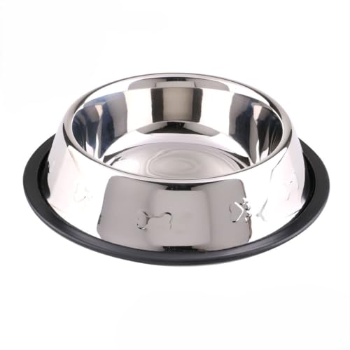 Urban Living Dogi Gamelle pour Chien Embossee en INOX avec Base Anti Derapante Diam 24Cm