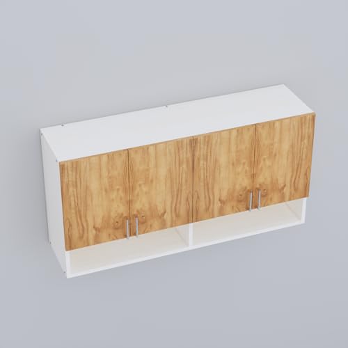 Image of SPECIALITY PANELS 4 Door Modular Wall Mounted Kitchen Cabinet with Organizer Shelf Space Saving Storage Unit Durable Engineered Wood Cupboard for Kitchen Living Room Utility Organizer Furniture