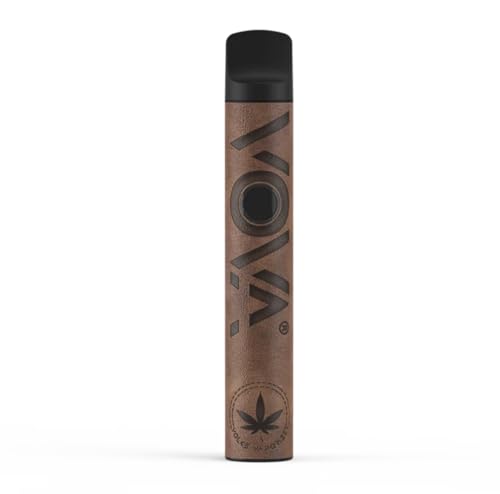 Vaporizador de Hierbas Secas Portátil VOVA con Diseño Compacto y Cuero Vegano, 2 Niveles de Temperatura, Calentamiento Rápido y Uso Discreto – Ideal para Interior (Marrón)