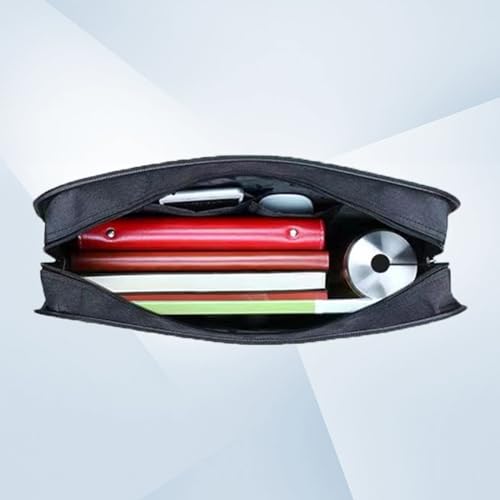 Portable Briefcase with Handle, Waterproof Oxford Laptop Bag, File Storage for School Office Business, 14.96*14.41*3.54in (Grey)4