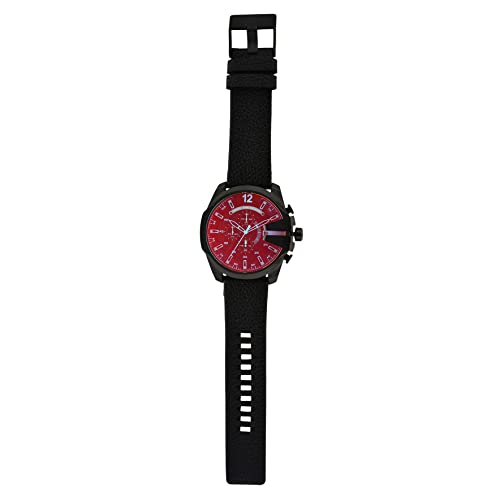 Diesel Men's 59Mm Mega Chief Quartz Stainless Steel And Leather Chronograph Watch, Color: Black (Model: Dz4323) #TOP5