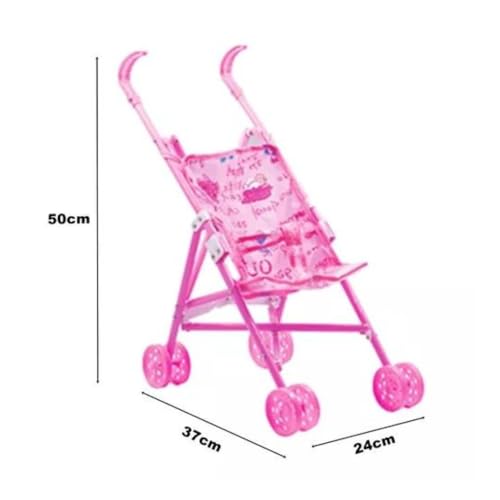 Carrinho Boneca Bebe Reborn Rosa Dobrável Menina Infantil (Rosa)
