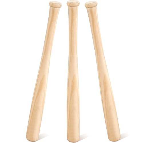 Juexica 3 Pieces Mini Baseball Bat 12 Inch Unfinished Small Wooden Baseball Bats for Crafts Painting DIY Craft Projects Ball Sports Party Favors
