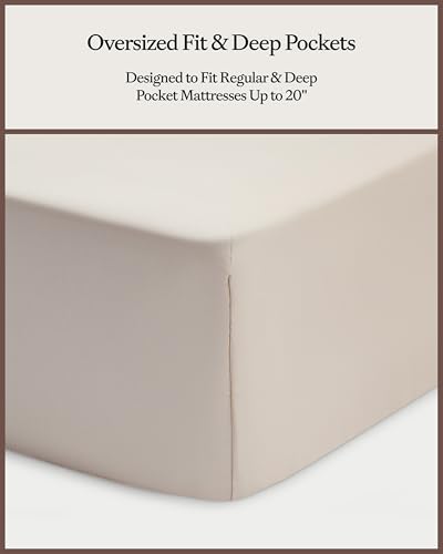 Cozy Earth Luxury Bed Sheet Set - 100% Viscose from Bamboo Fabric, Ultra-Soft & Breathable, Fits Regular & Deep Pocket Mattresses up to 20" - 4 Pieces King Sheet Set Driftwood