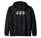 skateboard heartbeat heart line pulse skater park felpa con cappuccio