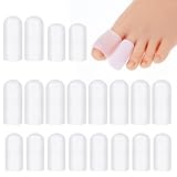 Gjinxi 20 fundas de silicona para dedos de los pies, almohadillas protectoras de gel suave para dedos de los pies, protectores de maíz, protectores de tubo para dedos de los pies en martillo, callos y