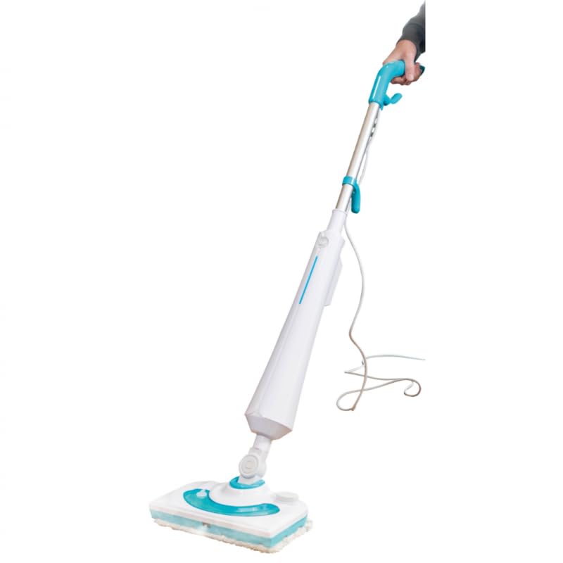 Fregona de vapor de 1300 W – Cabezal articulado – VENTEO – Vapor continuo – Sistema doble depósito de agua/detergente – Uso interior y exterior