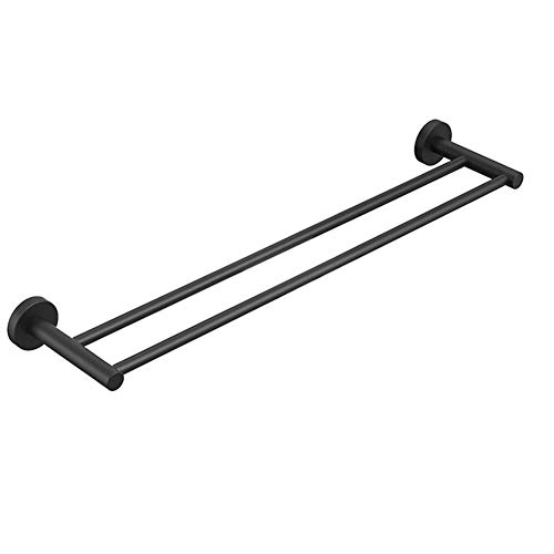 Preisvergleich Produktbild fgdsa Edelstahl Badezimmerzubehör Towel Bar,zeitgenössischen Stil Double Handtuchreling,Storage Matt-schwarz Rostfrei Badetuchstange-e 80cm(31inch)