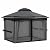 MASTERCANOPY 8x8FT Outdoor Patio Gazebo with Mosquito Netting for Backyard, Patio, Garden Dark Gray/Black