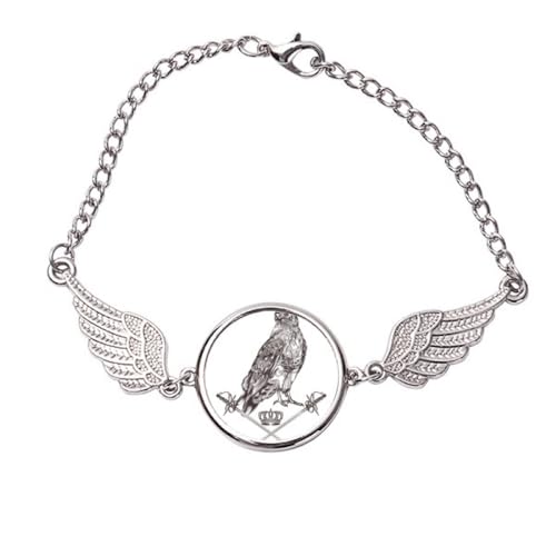 Bracelet baroque couronne d'aigle et ailes d'ange en métal taille M
