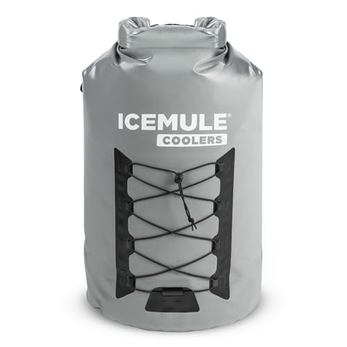 ICEMULE Pro XLarge Collapsible Backpack Cooler – Hands Free, 100% Waterproof, 24+ Hours Cooling, Soft Sided Cooler for Hiking, Camping, Fishing & Picnics, 33 Liter, Fits 32 Cans + Ice, Grey