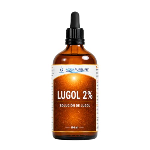 Lugol 2% 100 ml | Solución de Lugol de Alta Pureza | 2% Yodo Elemental y 4% Yoduro de Potasio | Botella de Vidrio con Pipeta Dosificadora | Fabricado en España