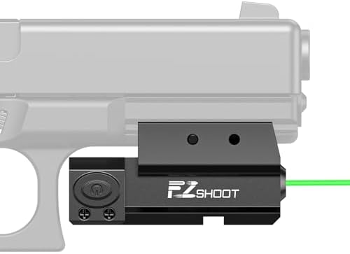 EZshoot Pistol Laser Sight, Rechargeable Red/Green Laser Sight for Pistol, Low Profile Laser for Gun Compatible with 21MM Picatinny Rail with Ambidextrous Switches