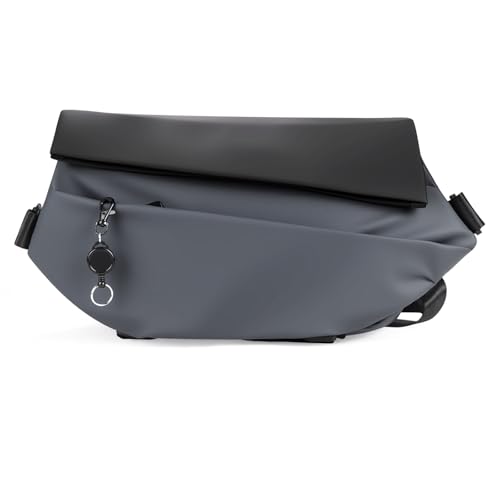 MQTUG Waterproof Crossbody Sling Bags for Women & Men - Anti-Theft Sling Backpack with Magnetic V-Buckle for Travel, Commuting, Cycling & EDC (Gray)