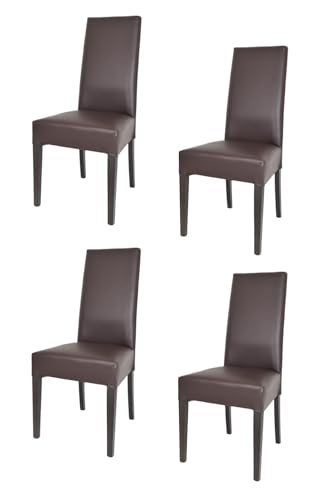 Tommychairs - Set 4 chaises LUISA pour cuisine, bar et salle à manger, robuste structure en bois de hêtre peindré en wengé, assise et dossier rembourrés et revêtus...