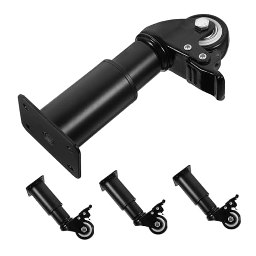 FINISPERSOO 4個 可能属製家具脚キャスター付き ブラック高耐久ソファベッドテーブル脚キャビネット用