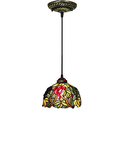 Chandelier Grape en verre suspendu 8 pouces style rétro américain E27 pour restaurant