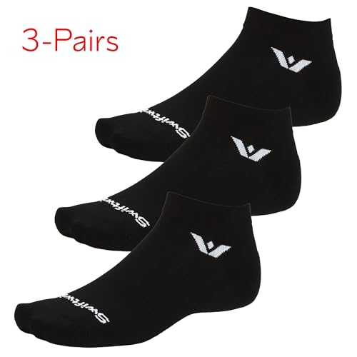 Swiftwick - Meias de corrida e ciclismo ASPIRE (3 pares), respiráveis, ajuste de compressão, Circuit