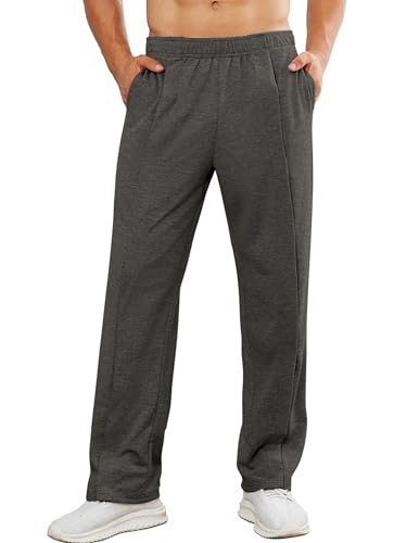 Image of Deyeek Men's Tear Away Pants 2 Side Full Open Bottom Sweatpants Loose Fit Casual Adaptive Post Surgery Pants with Pockets