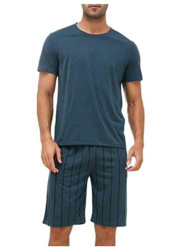 GORGLITTER-Mens-Pajamas-Short-Sets-Short-Sleeve-Night-Shirt-and-Shorts-Sleepwear