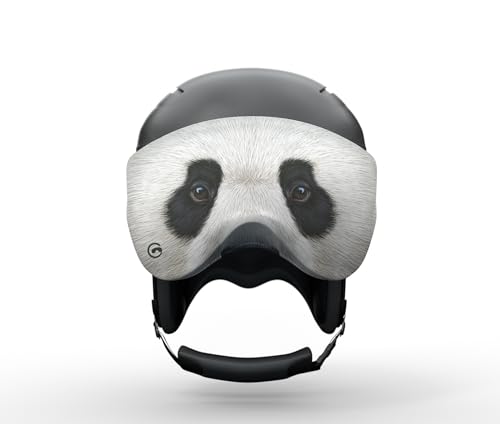 GOGGLESOC Visorsoc: Helmet Visor Cover for Ski & Snowboard – Recycled, Scratch-Resistant, One Size Fits All (Panda)
