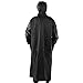 ZJchao Rain Poncho, Portable EVA Hooded Raincoat for Men and Women Outdoor Rainwear Rain Jacket Ponchos for Adults Gear for Camping Hiking Riding, Black (XL)