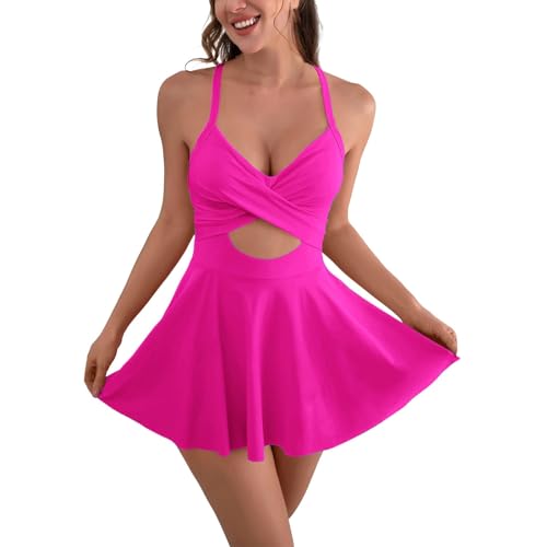 Maillot de bain jupette femme une pièce sexy avec shorty et coussinet poitrine totanchini