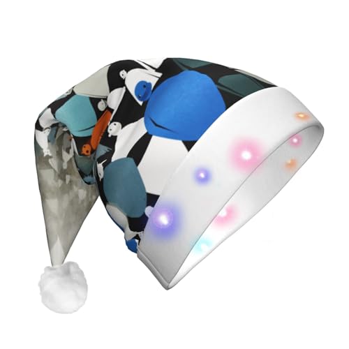 KIRROWE Cappello di Natale luminoso con cornice a piramide - Cappello di Natale lungo per adulti con illuminazione a LED - Cappello di Natale luminoso allegro per le occasioni di Natale