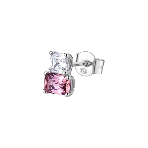 Boucle d'oreille à Lobo Brosway en argent et tendre rose - Collection FANCY FTP10