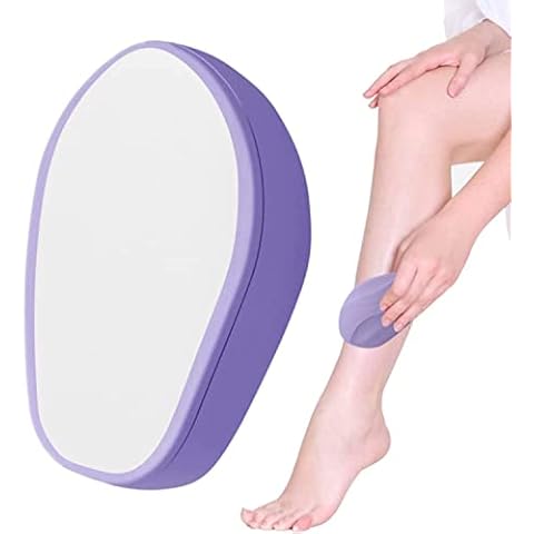 Crystal Hair Eraser for Women Men, Painless Crystal Hair Remover, Silky Exfoliator Epilator Tool, Hair Removal Stone, Fast & Easy Hair Removal for Arms, Legs, Body (Purple) Cover