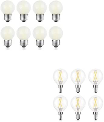 Frosted 2W A15 E26 Base LED Light Bulbs Daylight White 5000K 8Pack and ...