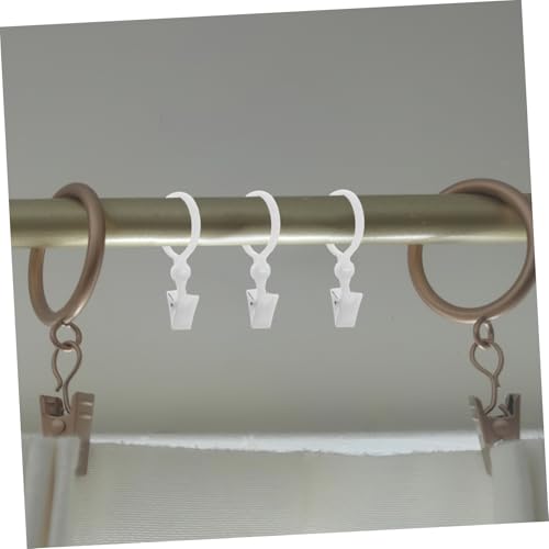 Anillas para cortinas Ciieeo, 100 ganchos de resina transparentes para barras romanas de casa 6