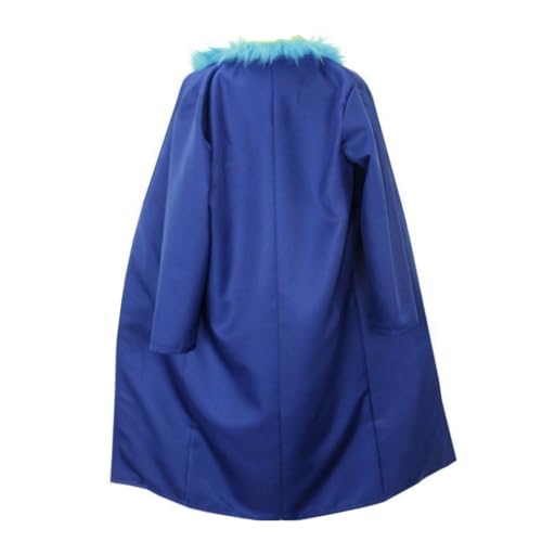 GWOKDAN Anime Cosplay Costume Blue Cloack Yellow Shirt and Pants Halloween Party Outfits Full Set(XXL Blue-H)