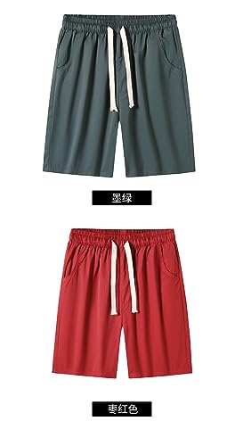 Short jogging hommes en soie glacée rouge taille S fluide - 4