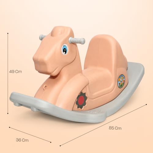 Image of Toyzone 2 in 1 Royal Horse Ride On - Pink| Baby Rocker with Comfortable Seat & Back Support | Durable Child-Safe Design | Smooth Rocking Base | Indoor Play Toy | 1-4 Years