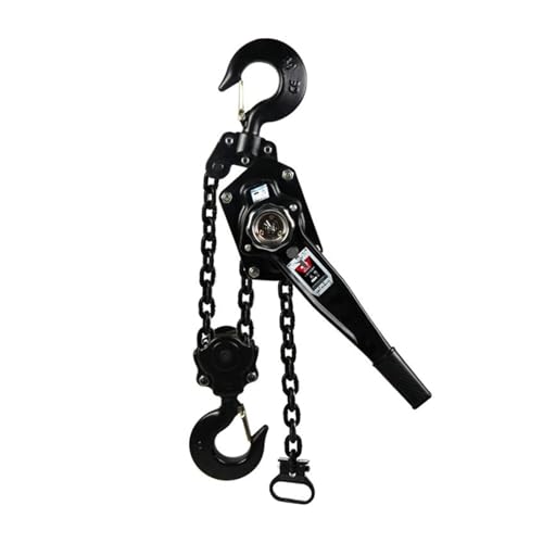Hand Winch, Type 0.8-3.2 Ton 1.5-3 Meters Manual Hand Ratchet Winch, Lifting Crane Chain Block Lever Hoist,for Trailer, Boat or ATV Towing(VA-Black,1.6Ton 3Meters)