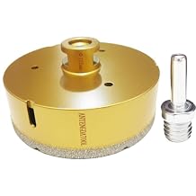 5 Inch Dry/Wet Diamond Hole Saw for Angle Grinder - 125mm Porcelain/Tile Core Drill Bits for Ceramic Marble Brick Granite Stones Attach Round Shank Adapter