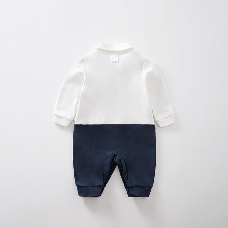 HUAANIUE Baby Boys Tuxedo Romper Long Sleeve Infant Clothes One Piece Jumpsuit Outfit - Image 2