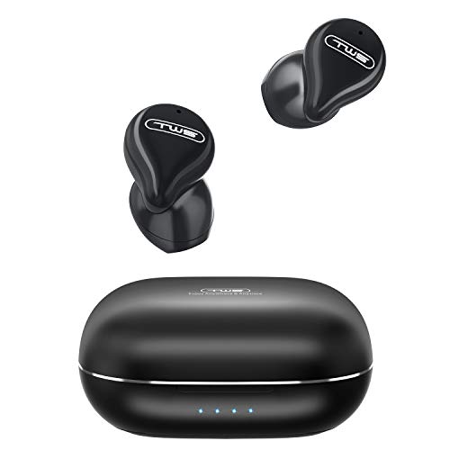 True Wireless Earbuds, Torteco T20 Bluetooth 5.0 Headphone with Mic,Deep Bass Wireless Earphone USB-C Wireless Charging Case,IPX6 Waterproof TWS Stereo Earphones in-Ear Earphones for Sport Black