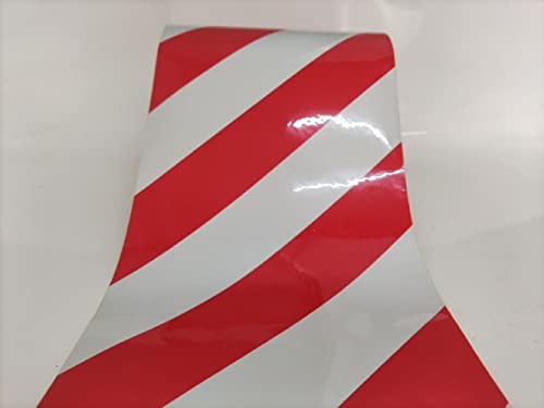 WEKOW 20CM × 3 Mètres Rouge Et Blanc Avertissement De Trafic Ruban De Sécurité Ruban Autocollant Ruban De Sécurité Réfléchissant Ruban Auto-adhésif (1pcs)