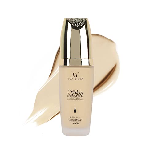 Half N Half Skin Foundation Miracle Touch Moisturizing Whitening, 01 Natural Beige