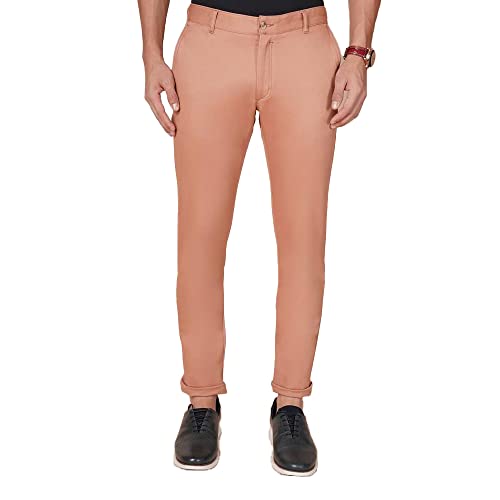 Image of blackberrys Solid Cotton Stretch Super Slim Fit Mens Trousers (S22975N1IS22FMN-P)