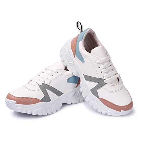 Image of Women's Casual Sneaker Sneakers for Women Stylish Running Walking Gym Zig Zag Sole Design Sports, Walking, Running, Casual, Gym, Shoes, Sneaker for Women Mid Top
