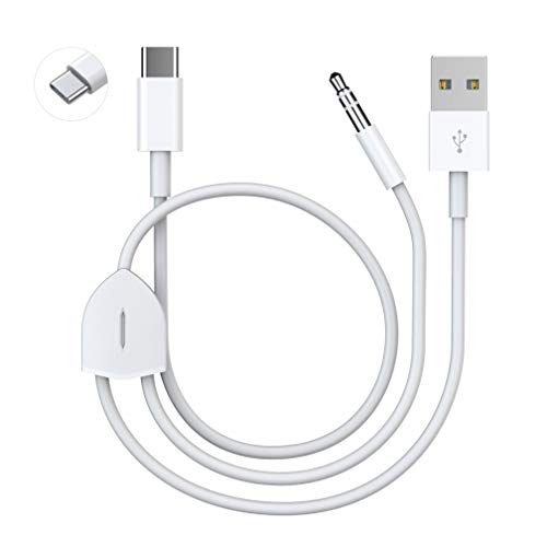 2in1 Type C to 3.5mm Audio Charging Cable Compatible with Google Pixel 4 4XL, Samsung Galaxy S20 S20 and OtherPhone with Type C Port, Works with Car Stereo, Speaker, Headphone While Charge Phone