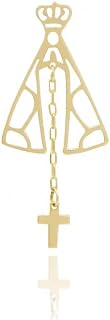 Pingente Nossa Senhora Em Ouro 18k Com Cruz Pendente
