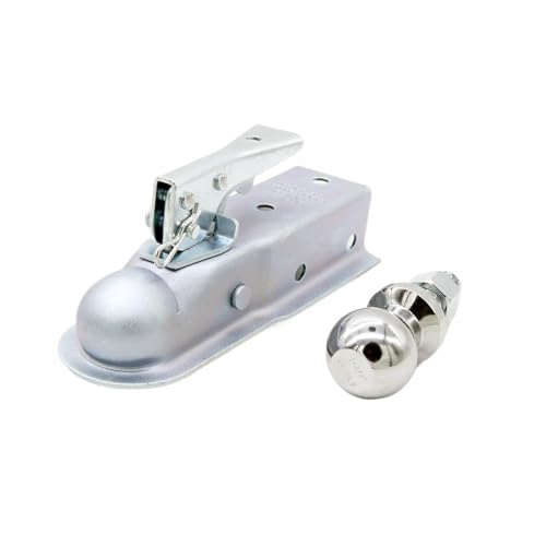 Juego Completo de acoplador de Remolque de lengüeta de Canal de 2'' con Bola de Enganche de 1-7/8 Pulgadas y 2000 LB, Apto for ATV, UTV, Carga, ATV, Buggy y Piezas