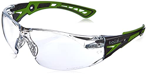 RUSH+ - Patillas bi-material verde/negro- PC incoloro - anti-rayaduras y anti-vaho PLATINUM Cover