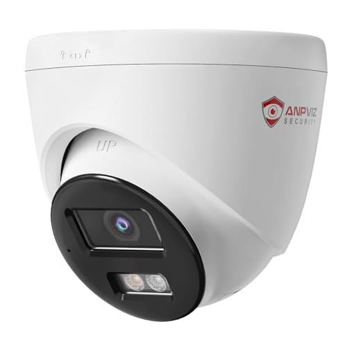 Anpviz 4MP Wired PoE IP Camera with Mic, Turret IP Security Camera Outdoor Indoor, Smart Dual Light Color Night Vision, AI Human Motion Detection, 2.8mm Lens, IP67 Waterproof, IPC-D3E43WD-S (H Series)